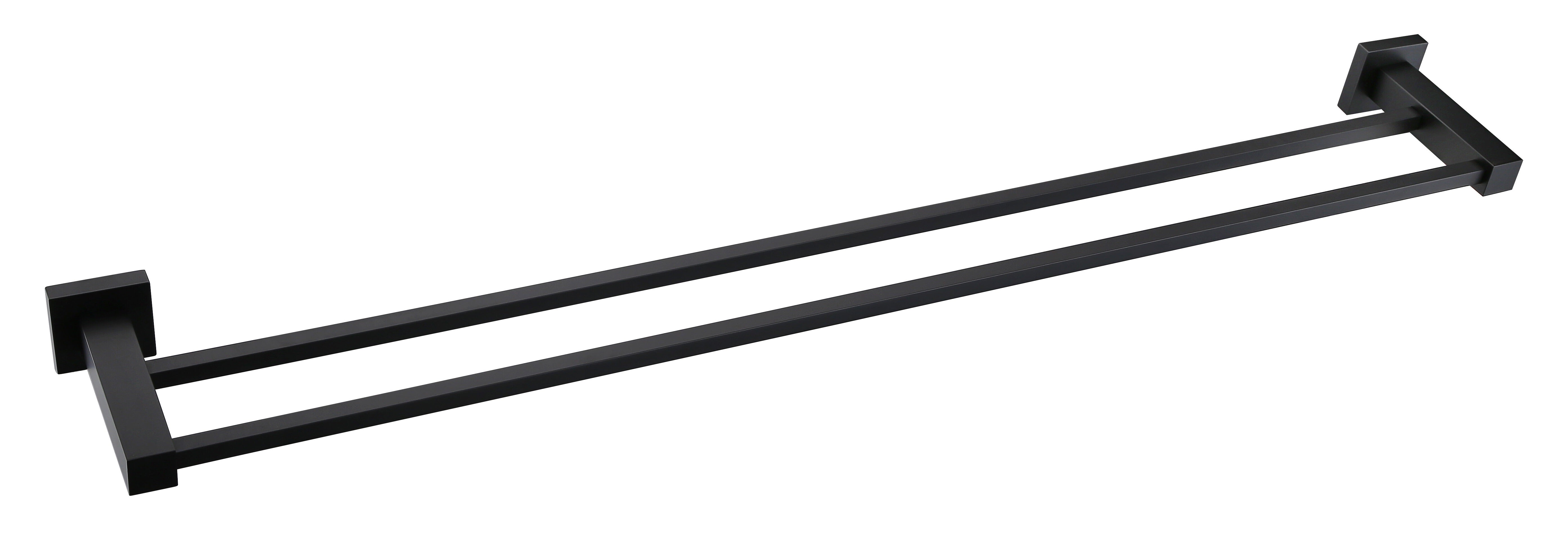 Meir Square Double Towel Rail 600mm Matte Black