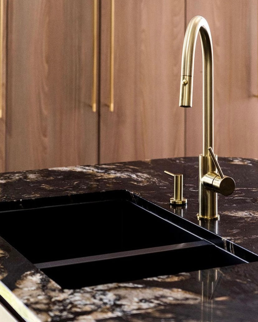 Meir Round Soap Dispenser PVD Tiger Bronze
